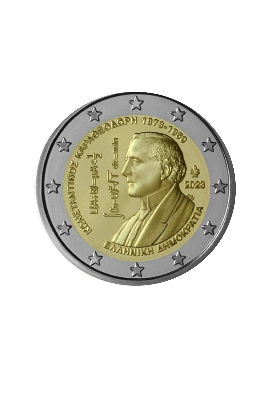 2 Euro Griechenland 2023 Caratheodory Unzirkuliert aus der Rolle