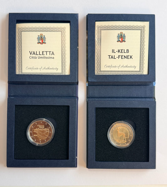 2€ Malta 2026 Set Proof Valletta & Pharaonenhund