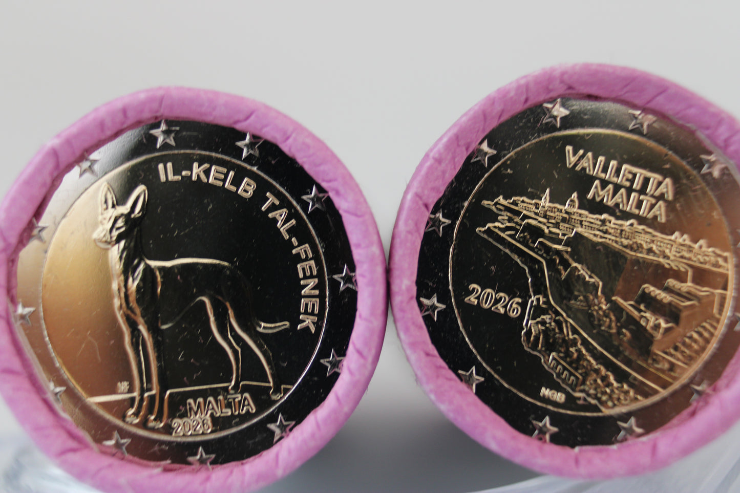 2 x 2 Euro Malta 2026 Lose aus der Rolle - Valletta und Pharaonenhund