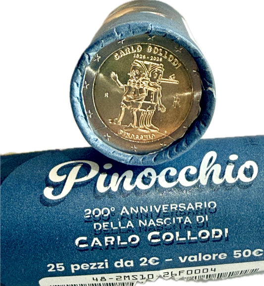 2€ Rolle Italien 2026 Pinocchio Carlo Collodi