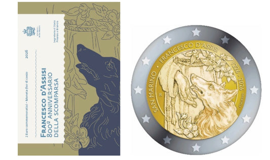 2€ San Marino 2026 - 800. Todestag von Franz von Assisi in BU VVK