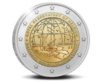 Belgien 2 Euro 2026 - 50 Jahre Nat. Insitut &Sternwarte - Reverse Proof -