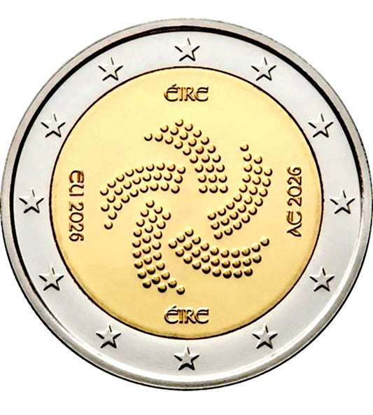 2 Euro Irland 2026 EU Ratspräsidentschaft Unzirkuliert