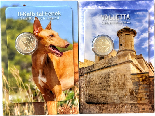 2 x 2 Euro Malta 2026 - Valletta und Pharaonenhund - COINCARD