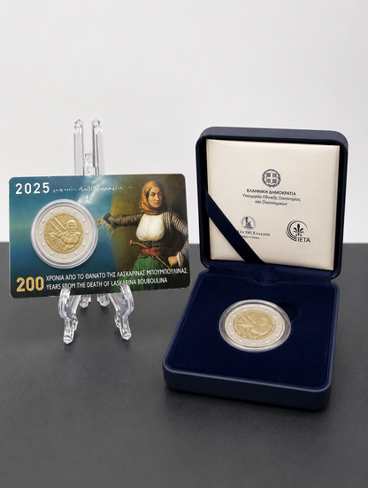 2€ Griechenland 2025 200 Todestag Laskarina Bouboulina Proof+Coincard