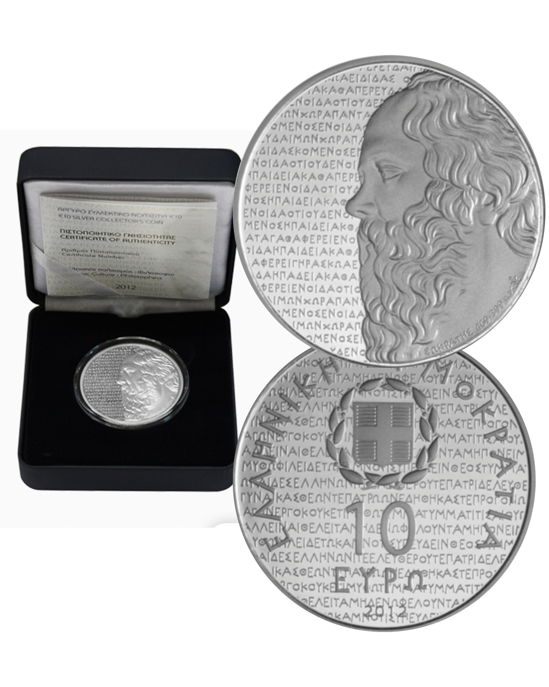 10€ Silbermünze Griechenland 2012 - Sokrates