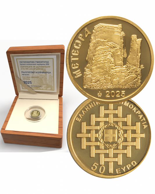 50€ Griechenland Goldmünze 2025 Kulturelles Erbe - Meteora