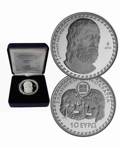 10€ Silbermünze Griechenland 2014 - Evripides