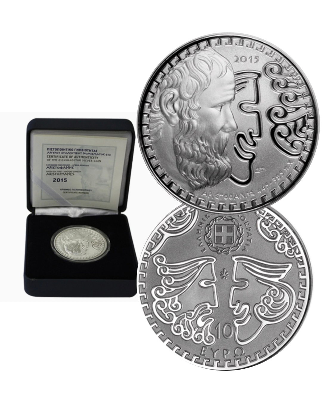 10€ Silbermünze Griechenland 2015 - Aristophanes
