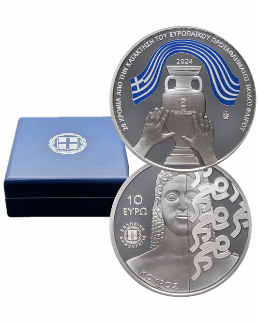 10€ Silbermünze Griechenland 2024 - Fußball Europameisterschaft