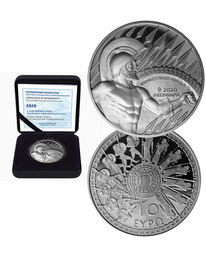 10€ Silbermünze Griechenland 2020 - 2500 Jahre Schlacht bei den Thermopylen