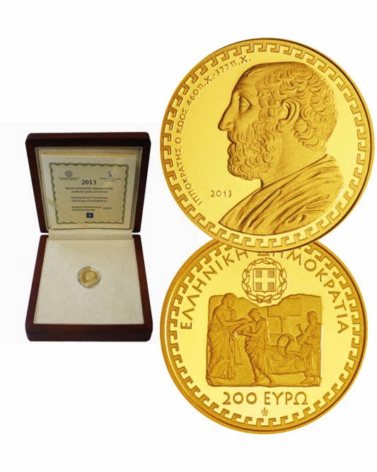 200€ Goldmünze Griechenland 2013 - Hippocrates ++ ZERTIFIKAT NR. 1 ++