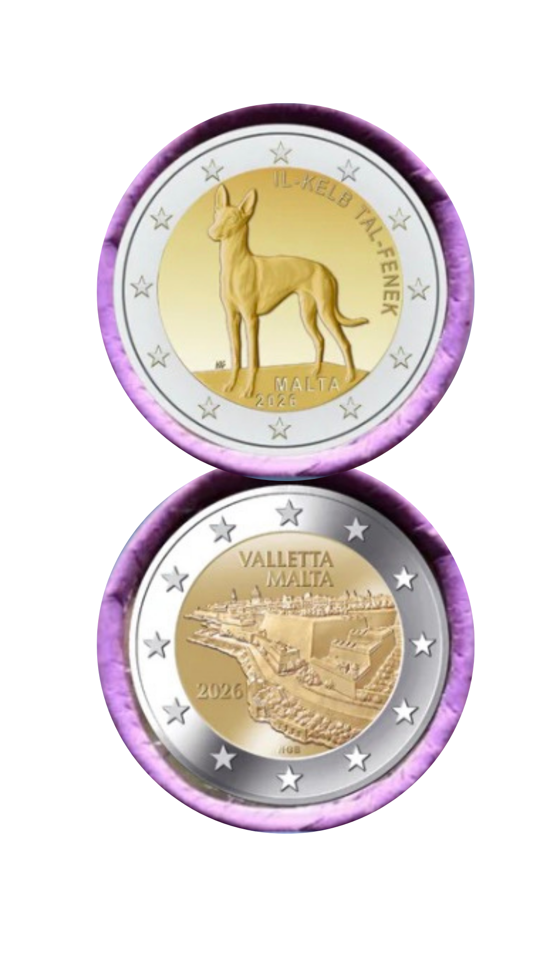 2€ Malta 2026 Rolle Valletta & Pharaonenhund
