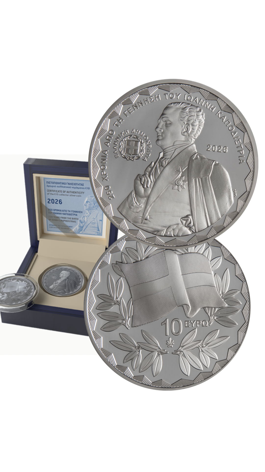 10€ Silbermünze Griechenland 2026 Ioannis Kapodistrias