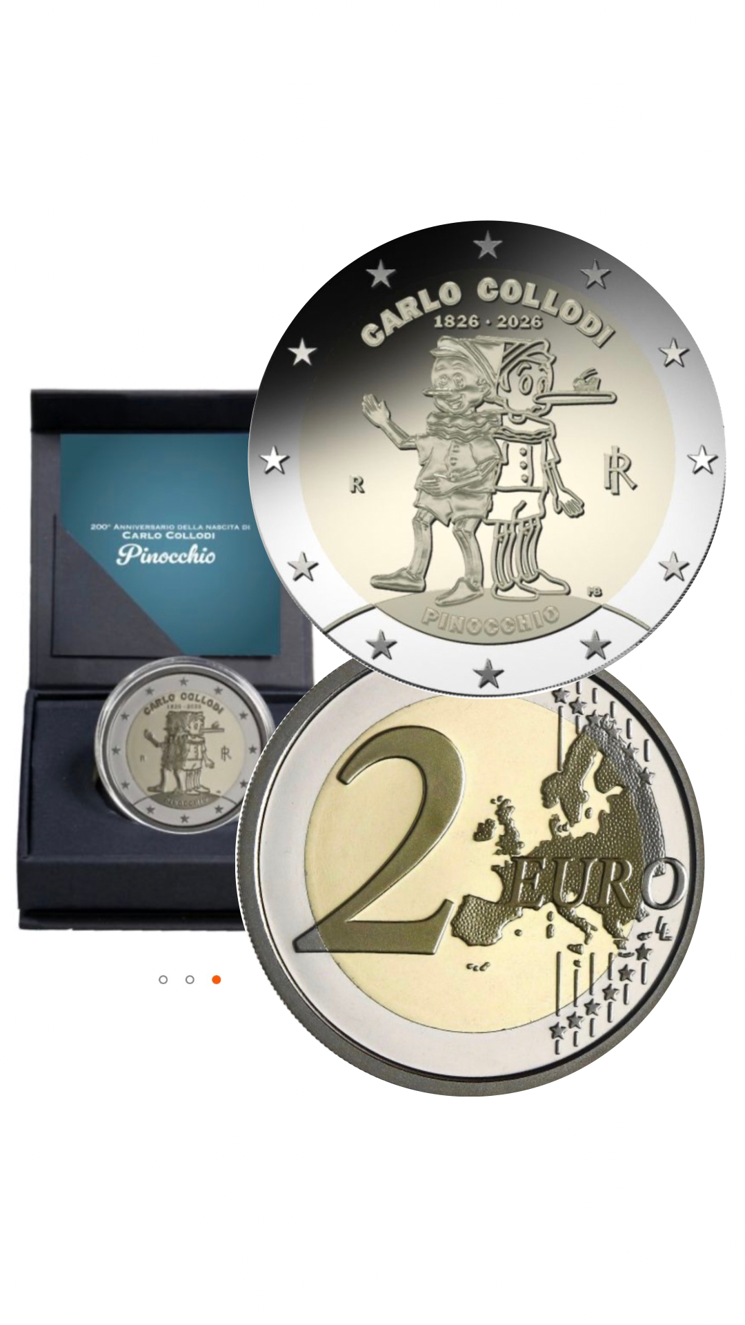 2€ Italien 2026 - Pinocchio Carlo Collodi Proof