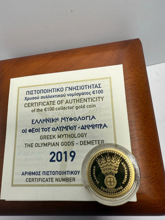 100€ Goldmünze Griechenland 2019 - Demeter (Olympische Götter)