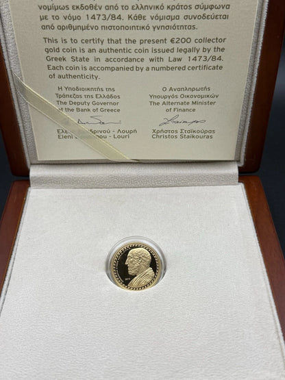 200€ Goldmünze Griechenland 2013 - Hippocrates ++ ZERTIFIKAT NR. 1 ++